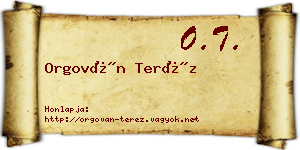 Orgován Teréz névjegykártya